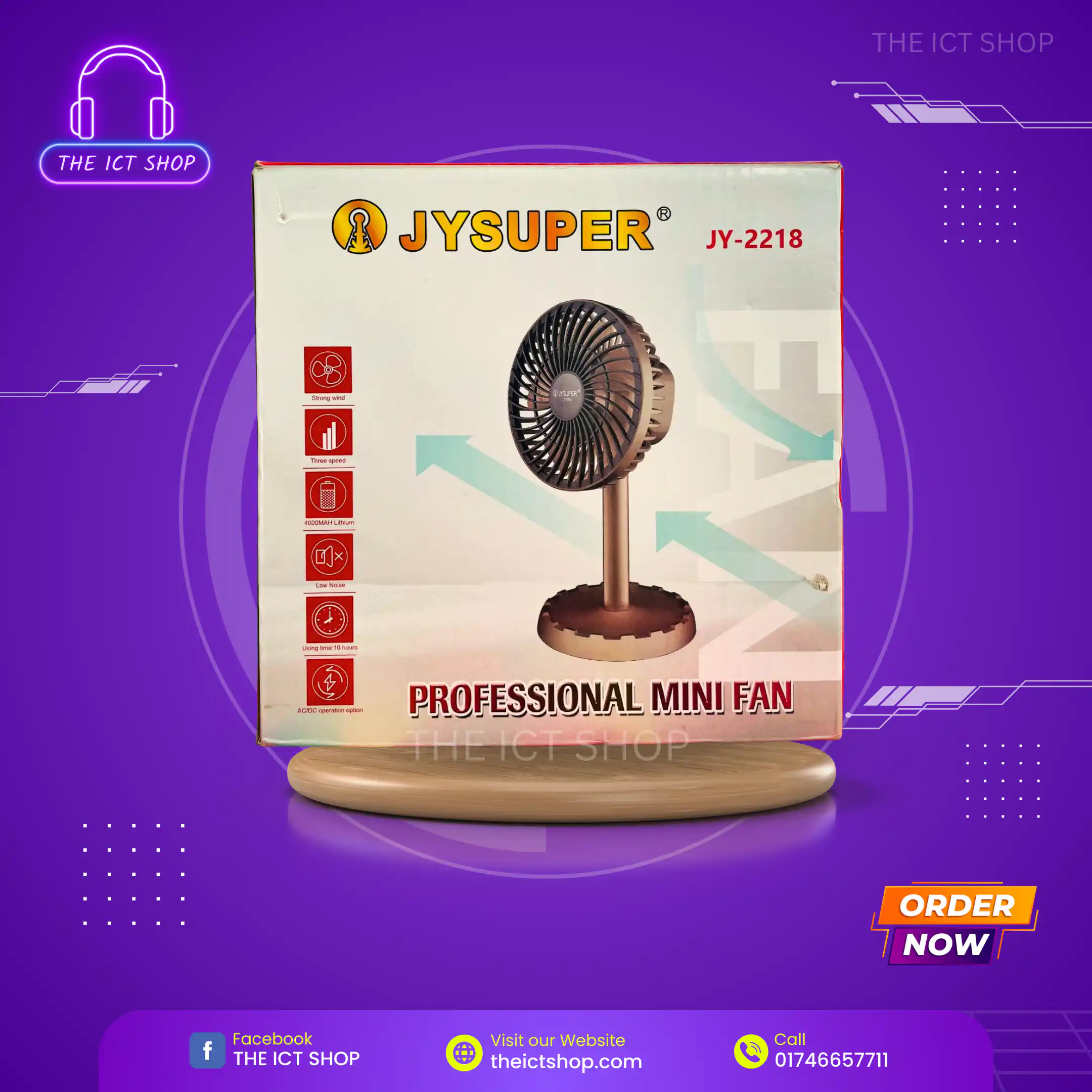 JYSUPER JY-2217 Rechargeable Fan - THE ICT SHOP JYSUPER JY-2217 Rechargeable Fan - THE ICT SHOP