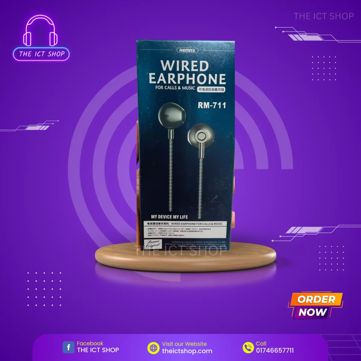 REMAX RM-711 Wire Controlled Earphone - THE ICT SHOP