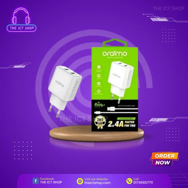 Oraimo Fast Charger - 18watt - THE ICT SHOP