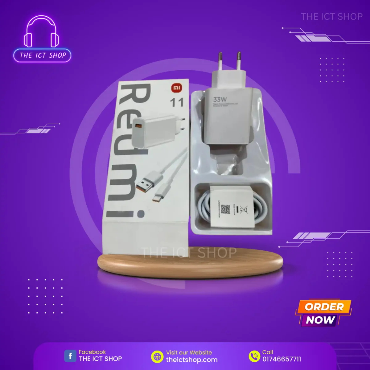 Xiaomi Charger Adapter with Data Cable - THE ICT SHOP