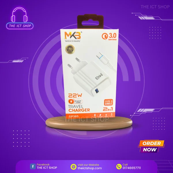 MK3 Fast Charger 3.0 Adapter with Cable - THE ICT SHOP